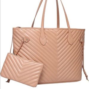 Daisy Rose Tote + Matching ClutchPU Vegan Leather